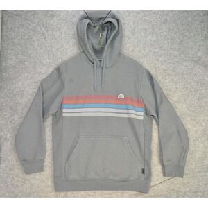 Patagonia Hoodie Mens Medium‎ Gray Upriseal Pullover Kangaroo Pocket Logo Stripe